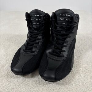 Ryderwear D Mak Black Weightlifting High Top Shoes Men Size 9 Lace Up Sneakers